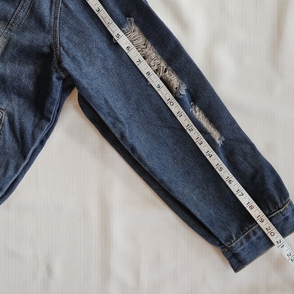 Y2k Distressed Blue Denim Jacket Punk Grunge Cowgirl Western Size M - Picture 3 of 6